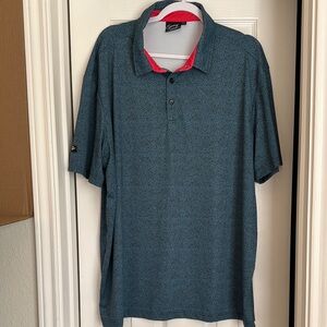 Blue Polo Shirt with Breathable Fabric and Short Sleeves